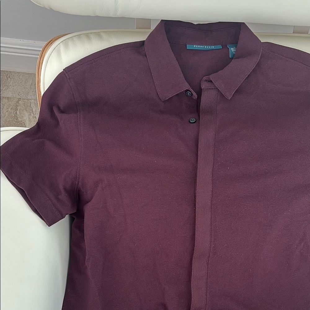 Perry Ellis knit polo Men's Burgundy Shirt